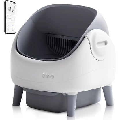 Self Cleaning Smart Automatic Cat Litter Box Open-Top Design APP Control Dual Safety Sensors Large Capacity 76L Body Easy Clean