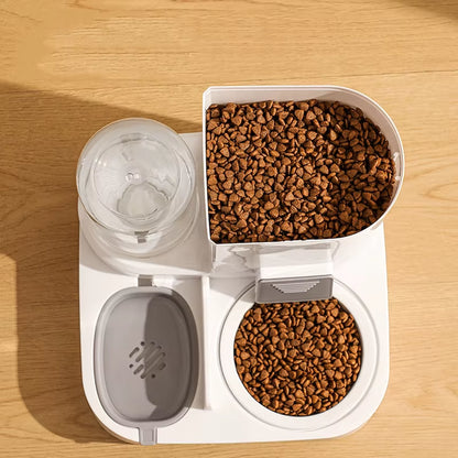 2.2L Large Capacity Dry Wet Separation Automatic Smart Pet Feeder & Water Dispenser with Dog Cat Bowl