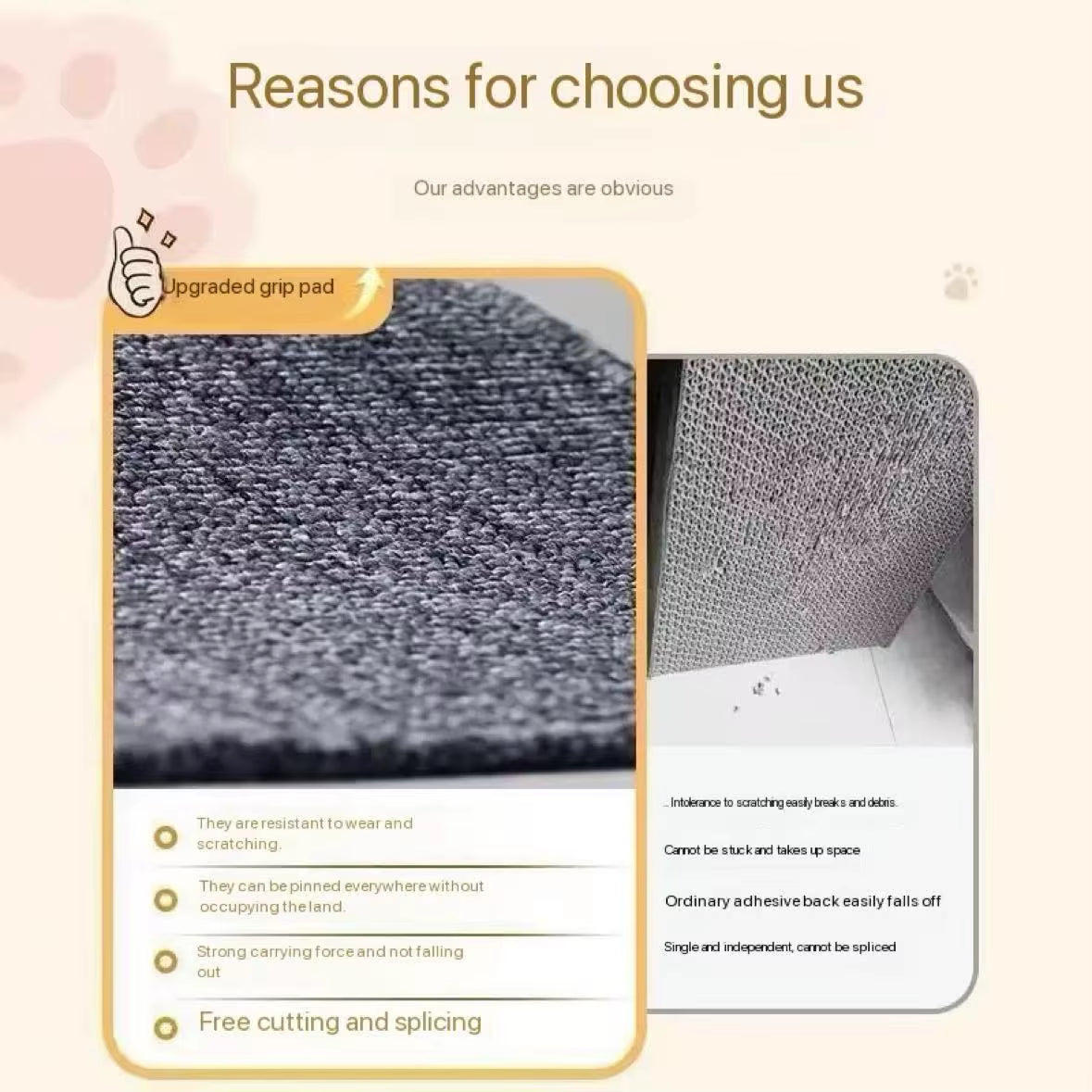 Self-Adhesive Cat Scratch Wall Sticker Godsend Furniture Protection for Sofa Wear-Resistant Cat Climbing Frame Pet Mats Pads