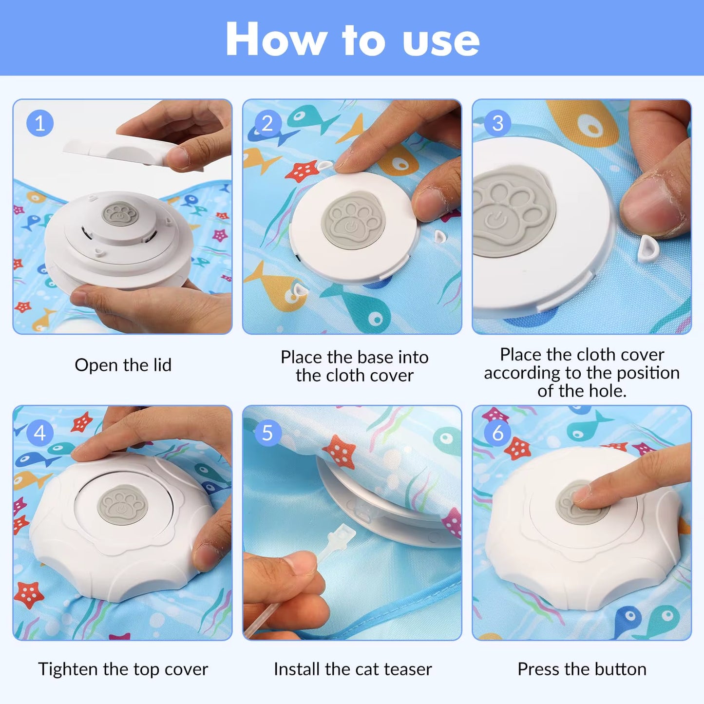 Hide Seek Classic Interactive Rechargeable Cat Toys with Moving Feathers & Tunnel Design-Touch Activated Hunting Toy