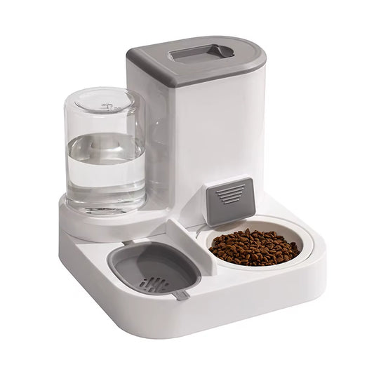 2.2L Large Capacity Dry Wet Separation Automatic Smart Pet Feeder & Water Dispenser with Dog Cat Bowl
