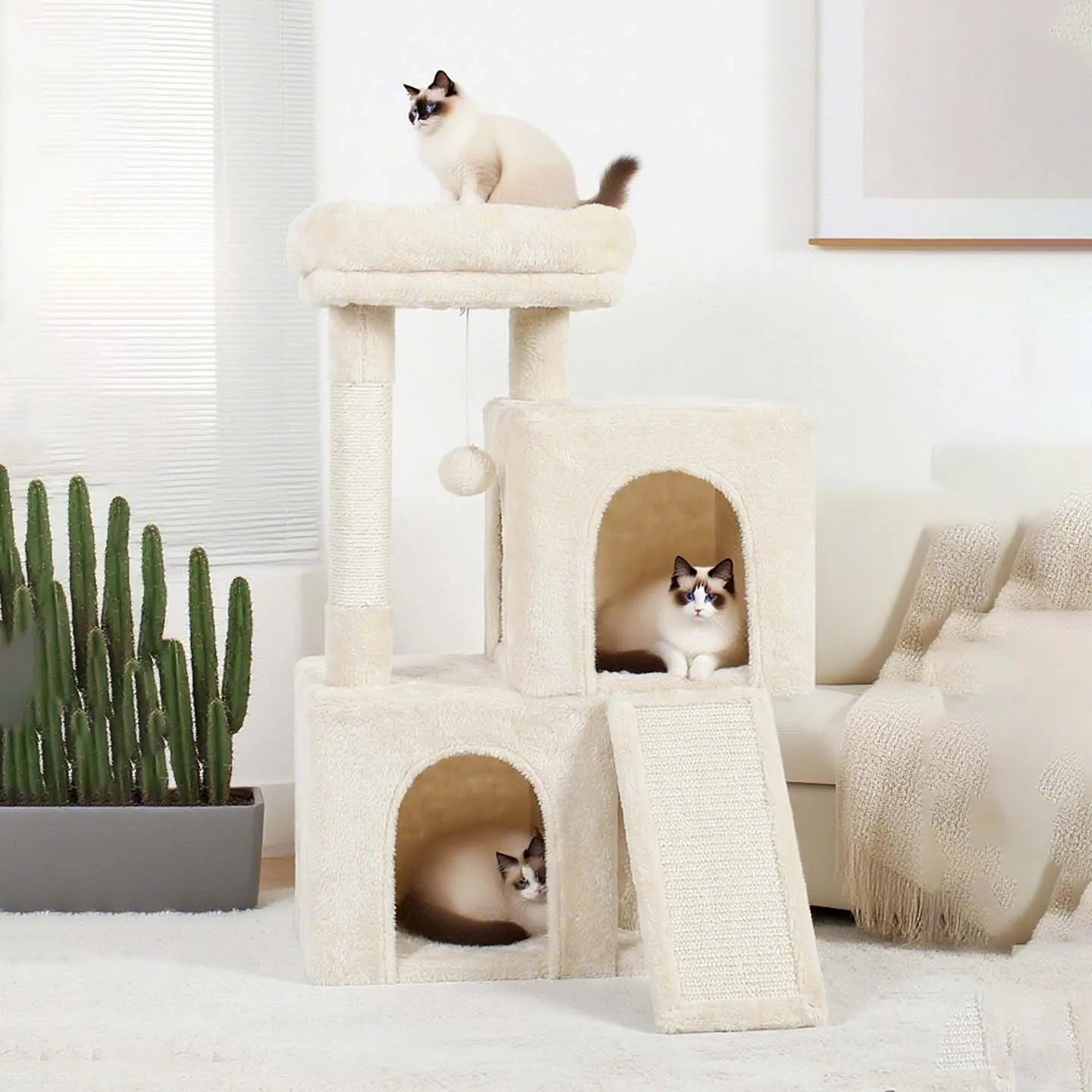 Wholesale Luxury Cat Tree Tower Stable Base Multi Level Sisal Scratcher for Large Cats Indoor Play Center