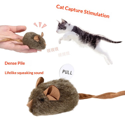 Interactive Electric Cat Toy, Simulation Mouse with Sound, Smart Motion Sensor, Self-Playing Kitten Toy for Boredom Relief