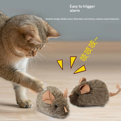 Interactive Electric Cat Toy, Simulation Mouse with Sound, Smart Motion Sensor, Self-Playing Kitten Toy for Boredom Relief