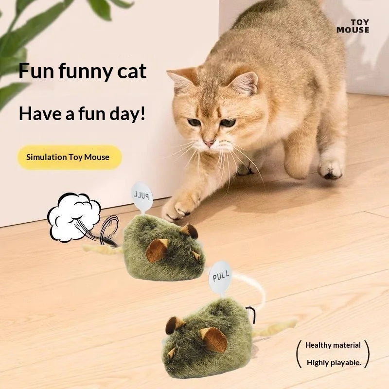 Interactive Electric Cat Toy, Simulation Mouse with Sound, Smart Motion Sensor, Self-Playing Kitten Toy for Boredom Relief