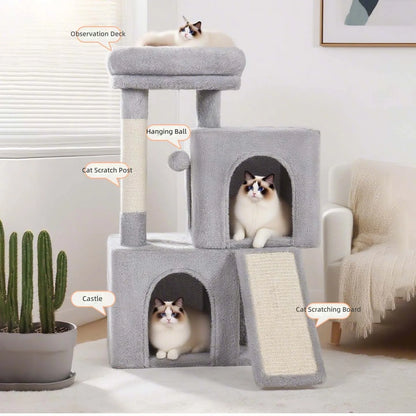 Wholesale Luxury Cat Tree Tower Stable Base Multi Level Sisal Scratcher for Large Cats Indoor Play Center