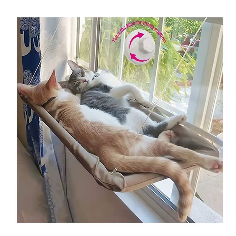Large Cat Window Perch Hammock Bed Seat for Indoor Cats Heavy Duty Suction Cups Breathable Washable Hanging Cat Window Perch