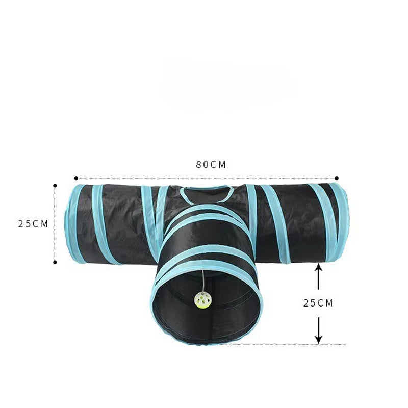 New Foldable Cat Tunnel Toy with Crinkle Sound Paper Collapsible Cat Play Tube Interactive Smart Training Pet Toys for Kitten