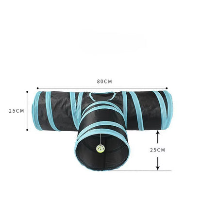New Foldable Cat Tunnel Toy with Crinkle Sound Paper Collapsible Cat Play Tube Interactive Smart Training Pet Toys for Kitten